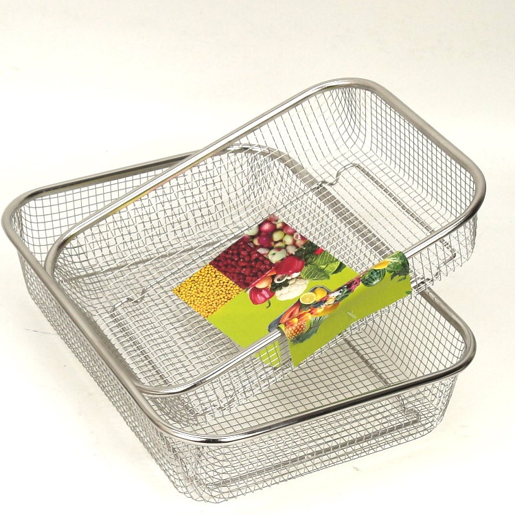 Rổ Lưới Inox 304 Đựng Thức Ăn Chiên, Ráo Rau Củ Dày Dặn