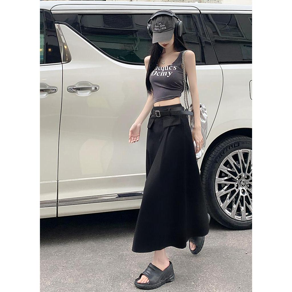 Chân Váy Chữ a Lưng Cao Dáng Dài Kèm Thắt Lưng Phong Cách Thời Trang Mùa Hè Hàng Mới 65112