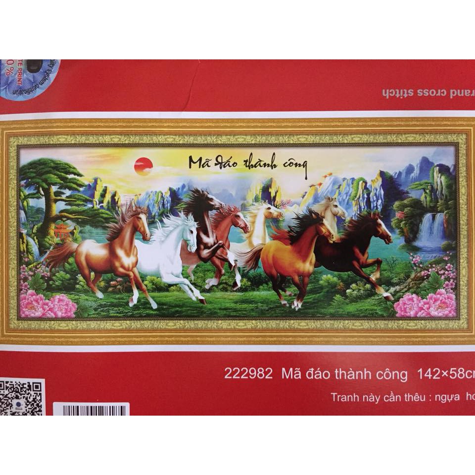 Tranh thêu chữ thập Mã Đáo Thành Công 222982-142x58cm