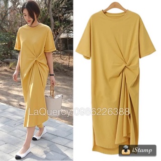 Đầm suông xoắn eo