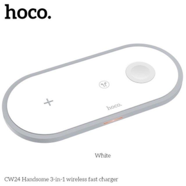 Sạc không dây 3in1 Hoco CW24 cho điện thoại di động / đồng hồ thông minh / tai nghe bảo vệ nhiều mạch