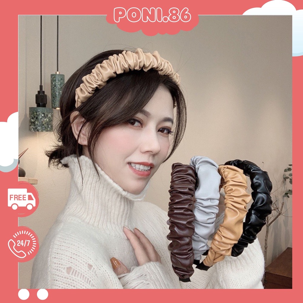 Băng đô da PU phong cách Hàn Quốc