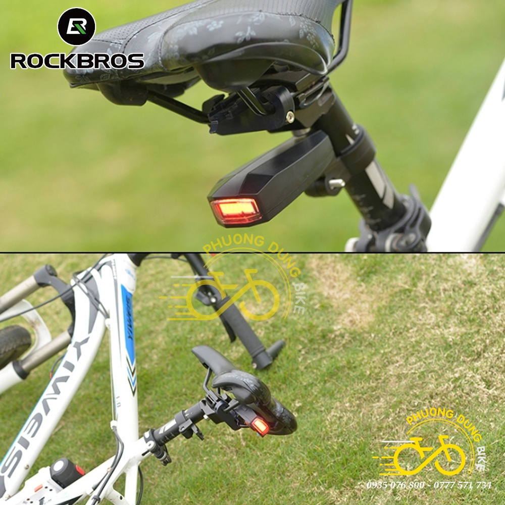 Đèn sau xe đạp kèm còi, kèm chống trộm 3 in 1 ROCKBROS A6 có điều khiển