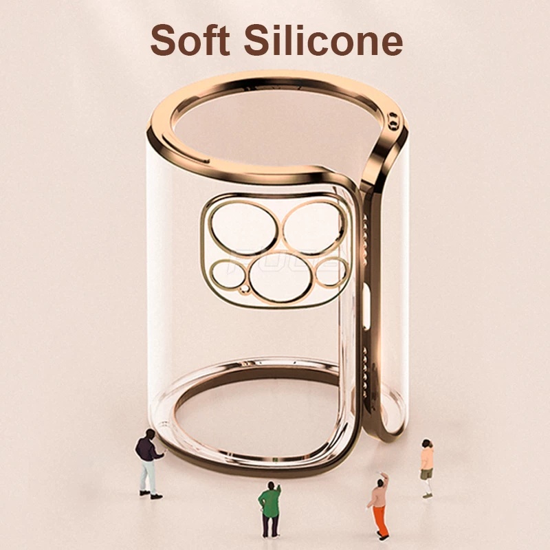 Ốp Điện Thoại Silicon Mềm Trong Suốt Mạ Vàng Sang Trọng Cho iphone 13ProMax 11 13 12 pro MAX 6 6S 7+ 8 PLUS X XS MAX XR SE 2020