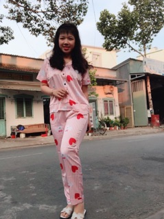 Bộ lụa gấm quần dài tay cộc