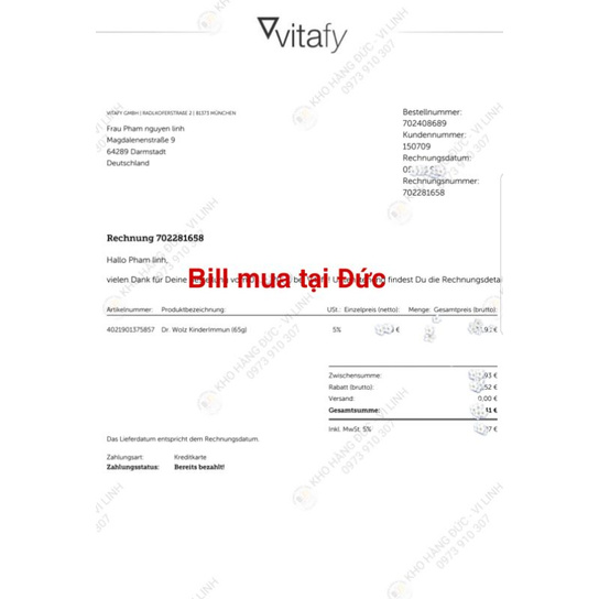 [Bill Đức] Men vi sinh kết hợp sữa non và các vitamin KINDERIMMUN-DR.WOLZ 65g