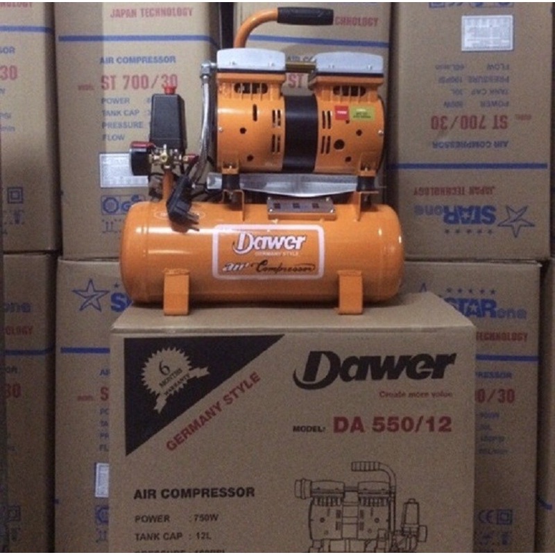Máy Nén Khí Không Dầu Dawer DA 550-12 800W 12L