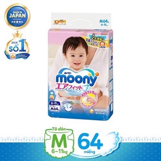 tã dán cao cấp Moony NB90/S84/M64/L54