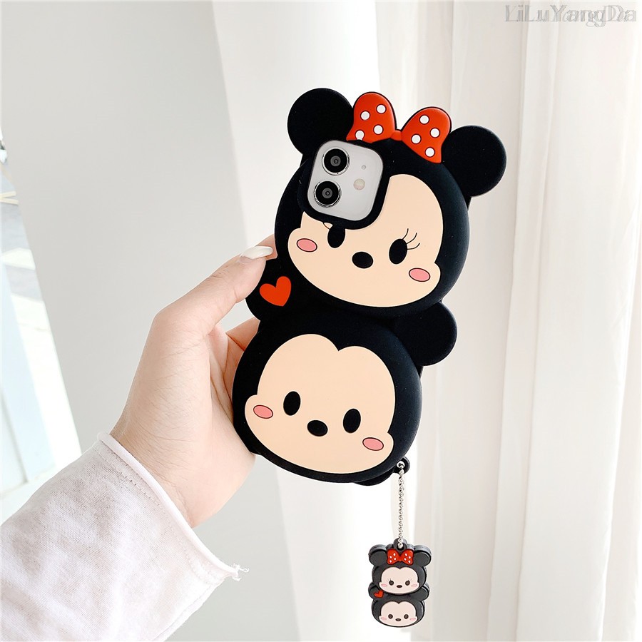 Ốp Điện Thoại Silicon Dẻo Họa Tiết Hoạt Hình Mickey Minnie Cho iPhone 6 6s 7 8 Plus X XR XS 11 12 Mini Pro Max SE 2020