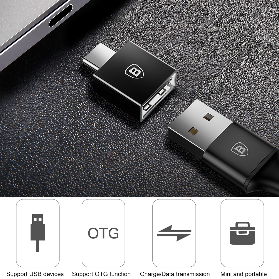 Đầu chuyển đổi loại C qua ổ USB cho Android Baseus