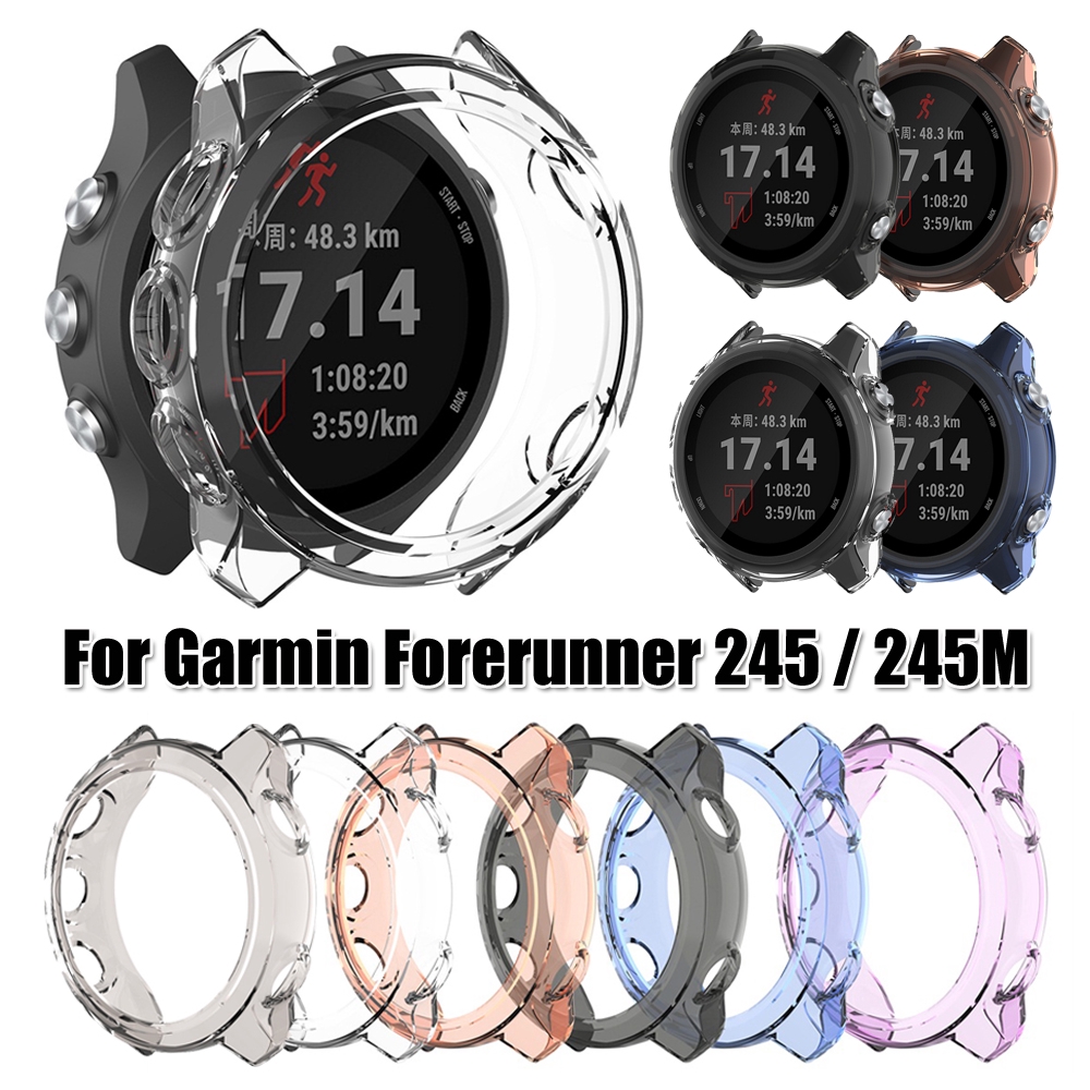 Vỏ đồng hồ đeo tay TPU mềm thể thao trong suốt chống va đập cho Garmin Forerunner 245M / 245