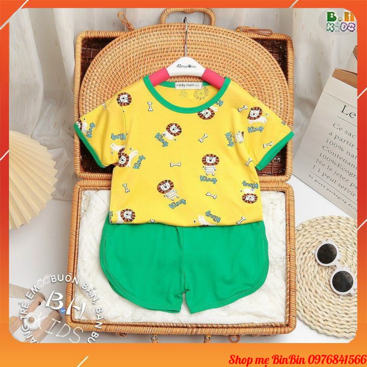 Bộ cộc tay Minky Mom họa tiết đáng yêu, chất liệu thun lạnh loại 1 mềm mịn, thoáng mát cho bé từ 7kg đến 20kg