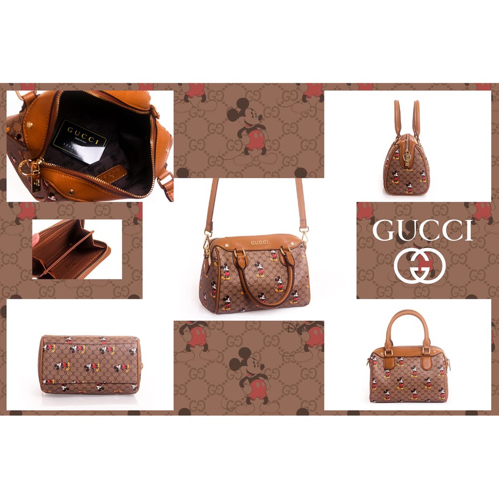 Ví Gucci 6321 (2092) In Hình Chuột Mickey Xinh Xắn