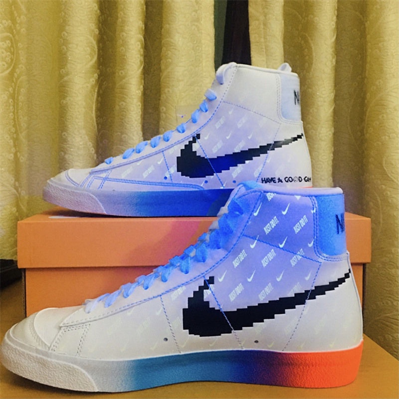 Pioneer Video Game Pixel High-Top Board Shoe FemaleinsLuminous All-Matching Street Shot Sneakers for MensbJoint Casual Shoes