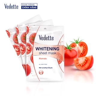 Combo 3 Mặt nạ giấy trắng da Vedette Cà Chua 22ml