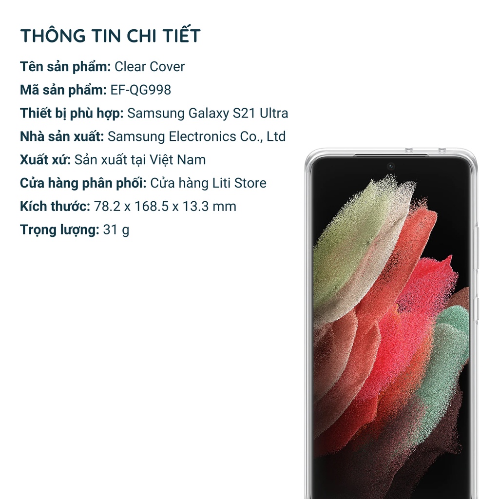 Ốp bảo vệ Clear Cover dành cho Galaxy S21 Ultra