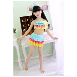 Bộ bơi 2 mảnh màu sắc cho bé 3-8 tuổi