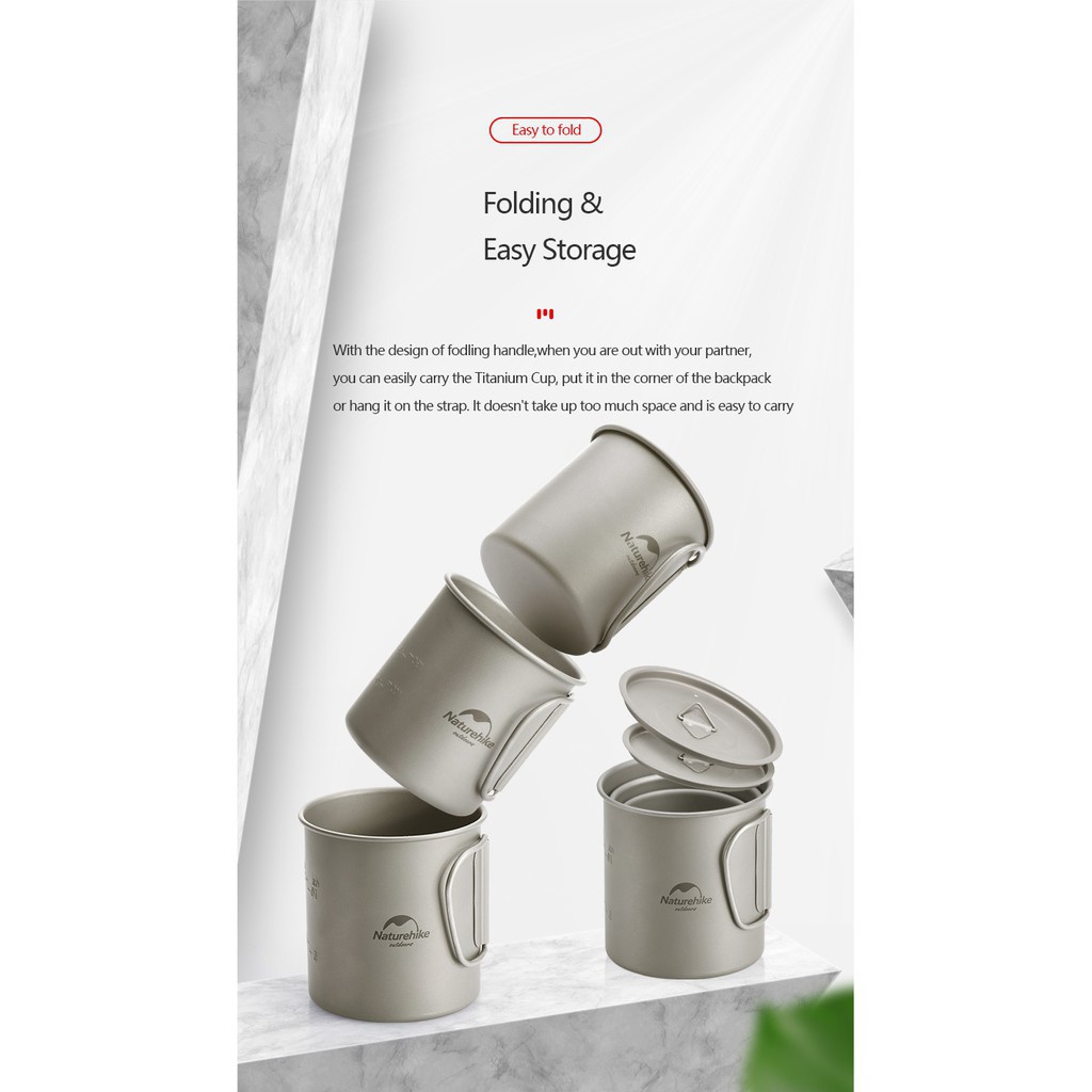 Cốc Titanium siêu nhẹ Glamping NatureHike NH20CJ005