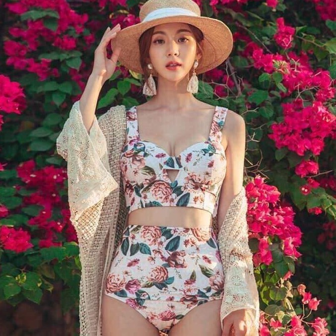 [Mã WA9920 giảm 20k đơn 150k] Set bikini hoa siêu đẹp