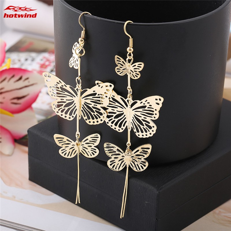 Đôi Khuyên Tai Dài Hình Bươm Bướm Thời Trang Cho Nữ