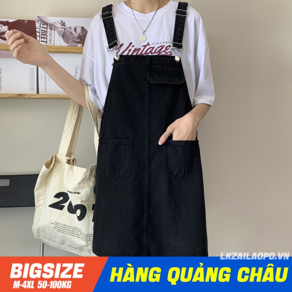 Đầm yếm jean ⚡️𝐁𝐈𝐆𝐒𝐈𝐙𝐄⚡️ Váy 2 dây Denim nữ chữ a mùa hè Phong cách Hàn Quốc Thời Trang sang chảnh cá tính xinh đẹp quảng châu cao cấp