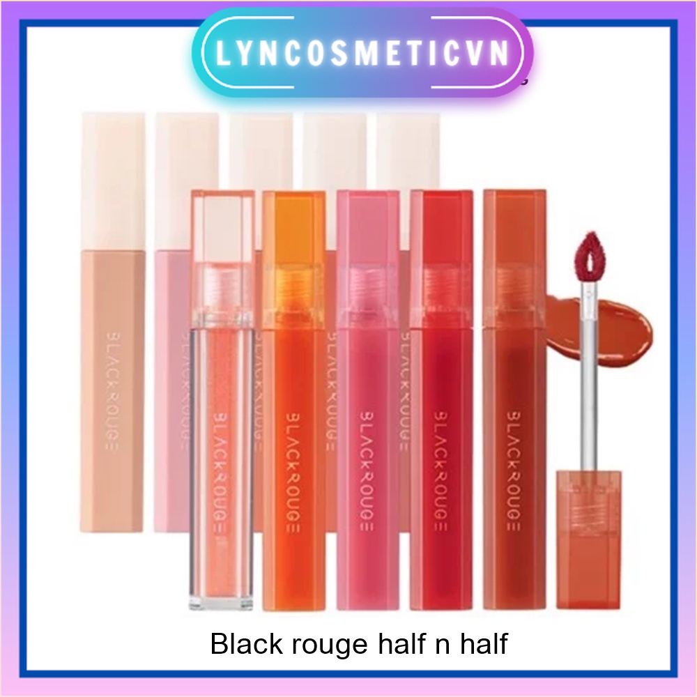 Son Tint Bóng Siêu Lì Có Màu Son Black Rouge Half N Half Water Glow