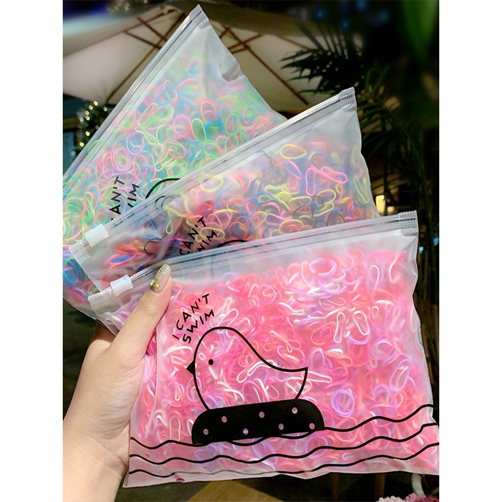 Set 1000 dây thun cột tóc dùng một lần màu sắc đẹp mắt