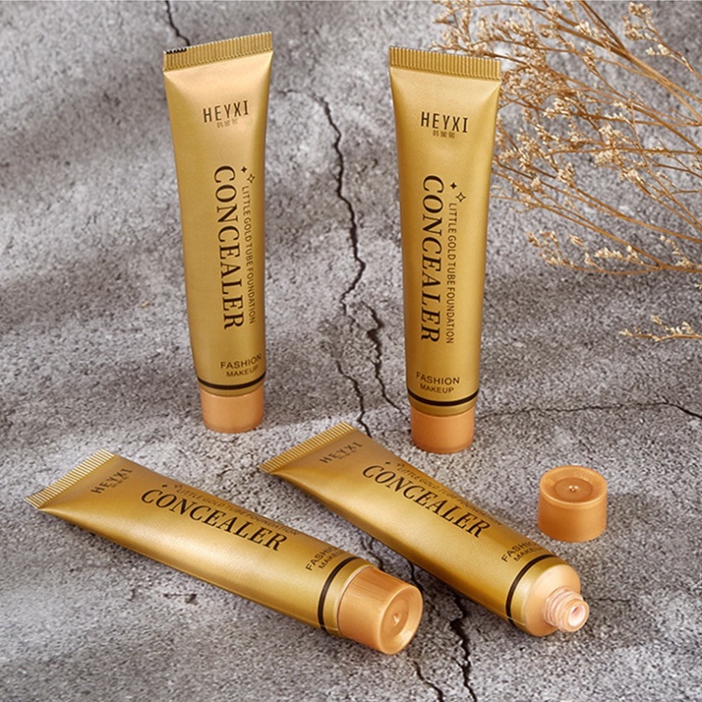 Kem nền che khuyết điểm HEYXI dạng tuýp vàng nhỏ chống thấm nước, chống thấm mồ hôi và trang điểm lâu trôi HKCKD1 | BigBuy360 - bigbuy360.vn