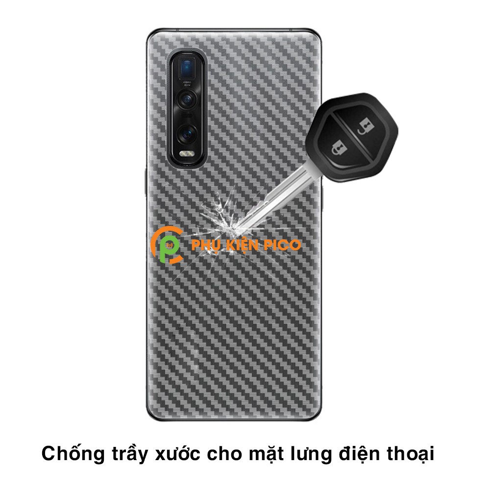 Dán lưng Find X2 Pro trong suốt nổi vân Carbon 3D tản nhiệt tốt - Dán lưng vân Carbon Oppo Find X2 Pro