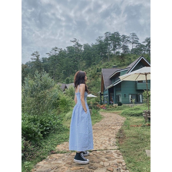 LEMONCHICVN - Đầm maxi caro - D217