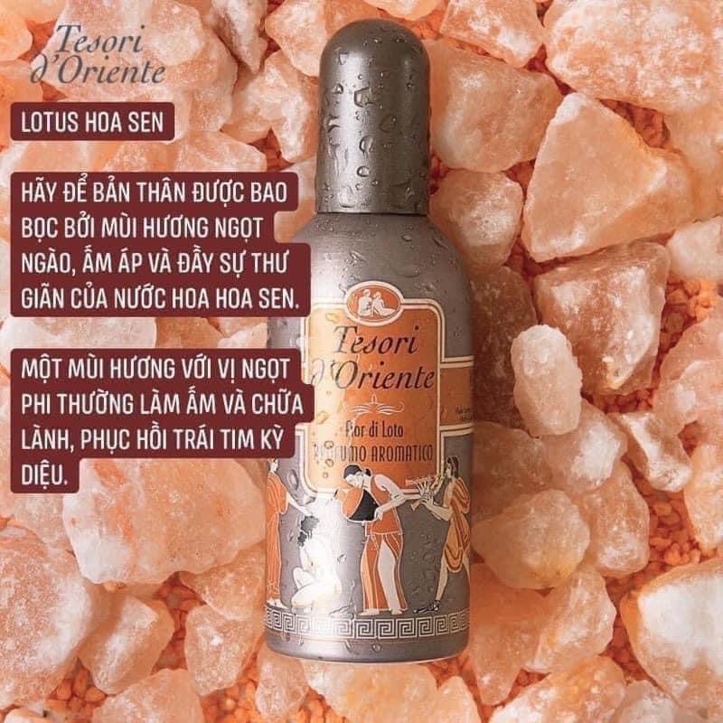Nước Hoa Xịt Thơm Body Tesori Nâu 100ml - Nước Hoa Nữ Hương Hoa Sen Lưu Hương Lâu