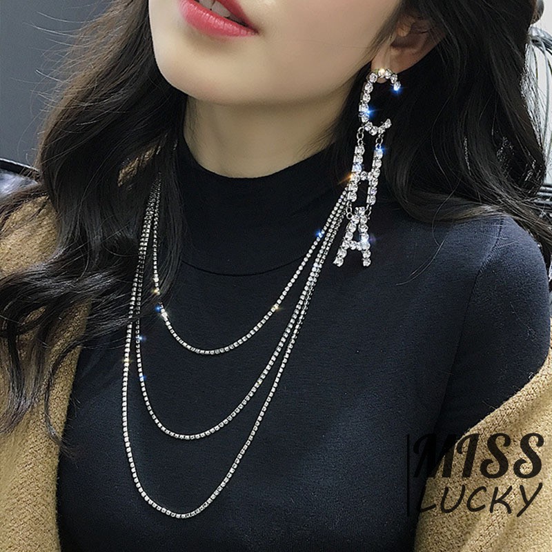 Vòng cổ kiêm khuyên tai phong cách Âu Mỹ thời trang cá tính cho nữ