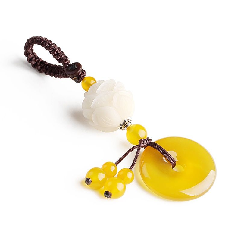 Móc Khóa Xe Hơi Bảo Vệ An Toàn Mặt Hình Hoa Sen Phật Giáo Sáng Tạo Cho Nam Và Nữ 5/17cc