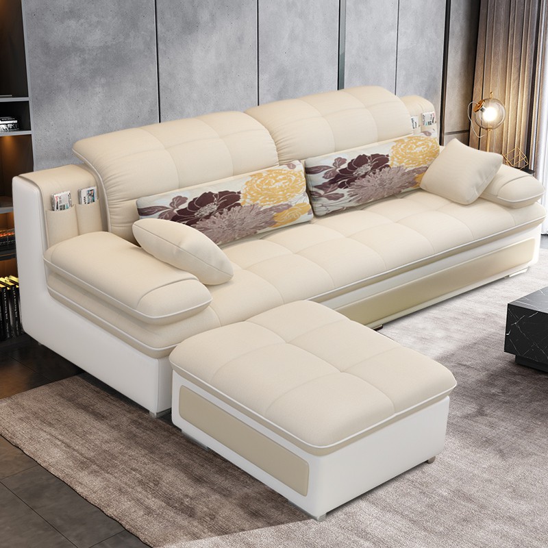 FU361 sofa ghế sô pha cho phòng khách căn hộ nhỏ 3 chỗ ngồi, có kèm phần kê chân, ghế dài kiểu dáng Bắc Âu