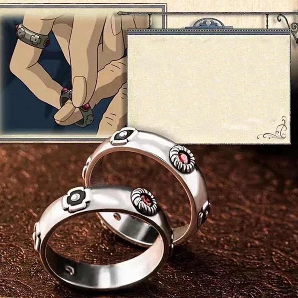 Nhẫn Hở Tùy Chỉnh In Hình Hoạt Hình Nhật Bản Howl's Castle Hayao Miyazaki Sophie Có Thể Điều Chỉnh Làm Quà Tặng Cho Nam Và Nữ