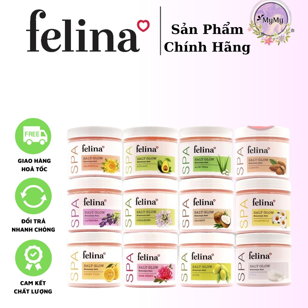 Muối Tắm - Gel Tẩy tế Bào Chết BoDy Felina Đủ Loại 500g - 220g