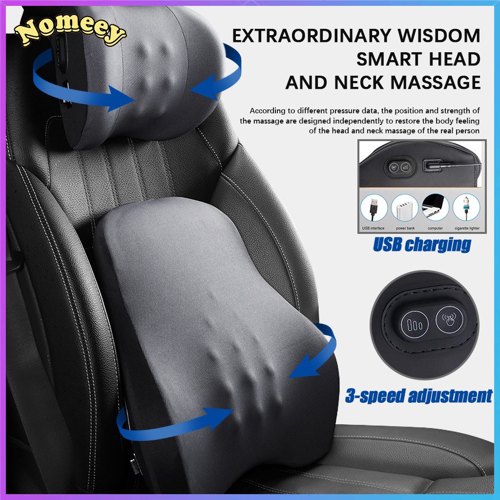 Đệm hỗ trợ massage lưng bằng điện trên ô tô - Memory Foam phục hồi nhanh chóng Đệm massage lưng Hỗ trợ thư giãn giảm mệt mỏi khi lái xe và làm việc văn phòng