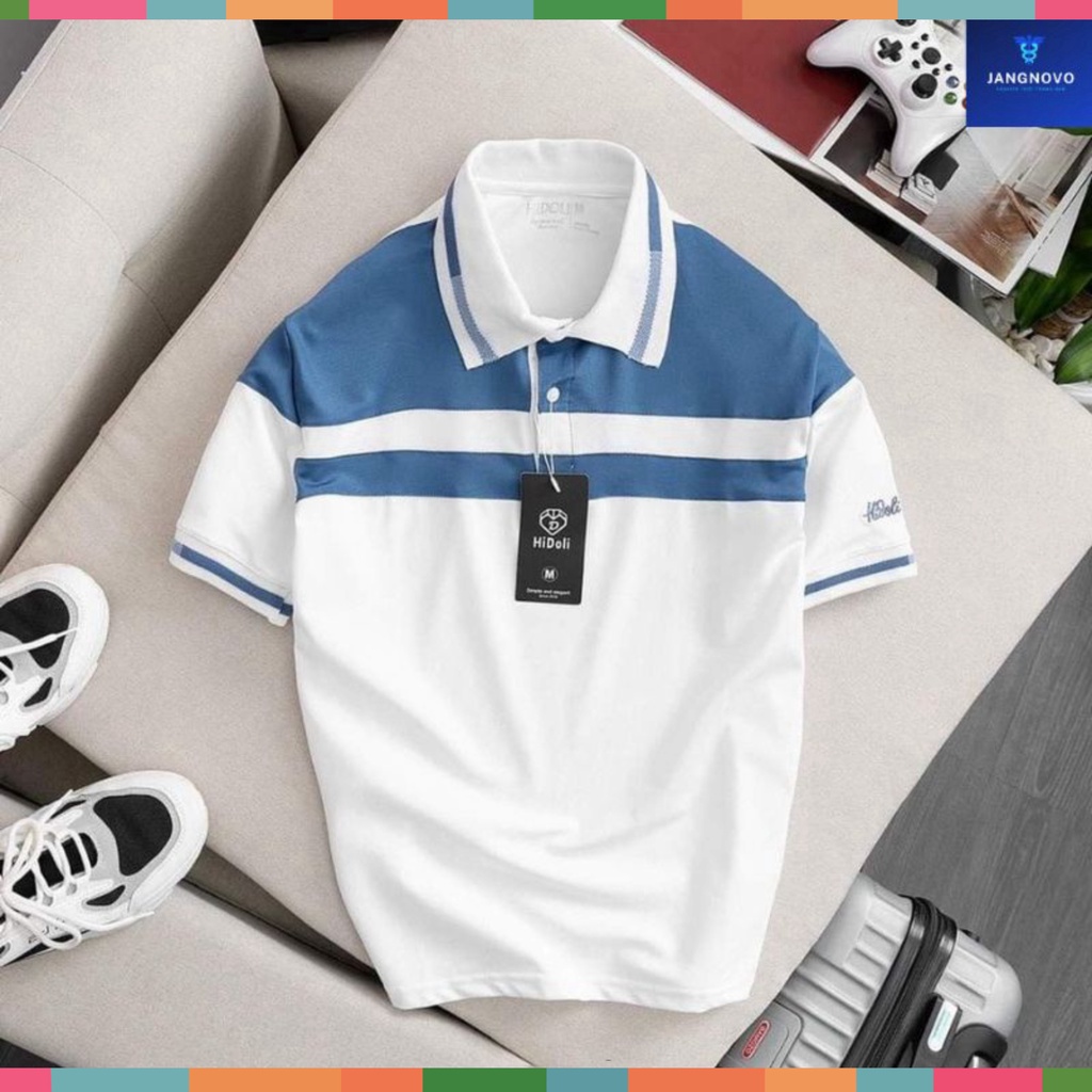 Áo polo nam nữ cộc tay cổ bẻ vải cá sấu cotton sọc ngang ngực, áo thun nam có cổ tay ngắn, mã Pln mzb thời trang nam mzb