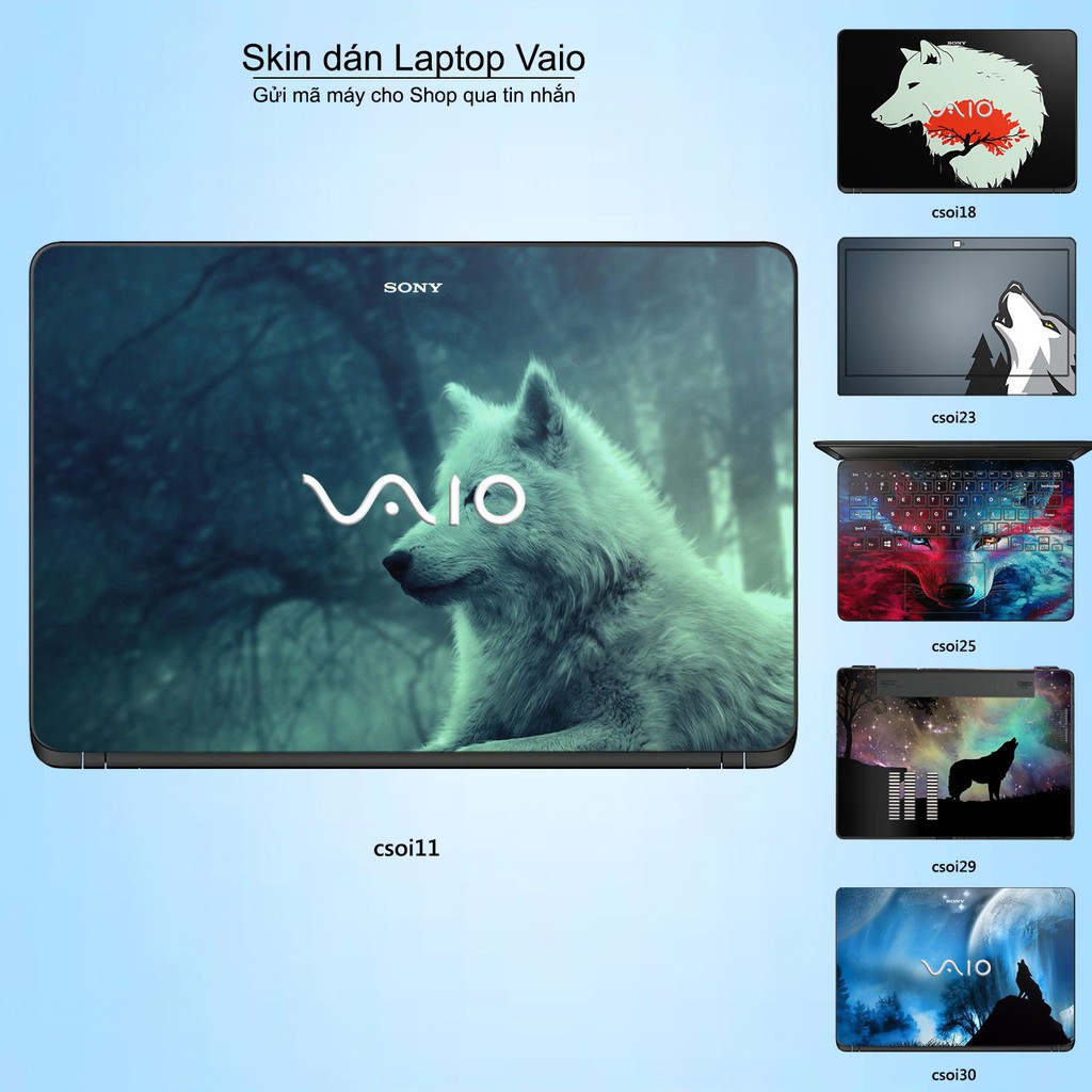 Skin dán Laptop Sony Vaio in hình sói tuyết (inbox mã máy cho Shop)