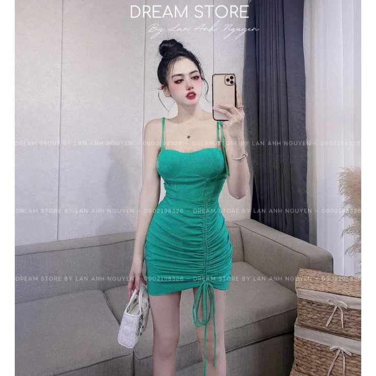 ĐẦM BODY 4 DÂY CÓ MÚT FOM NGẮN RÚT SEXY