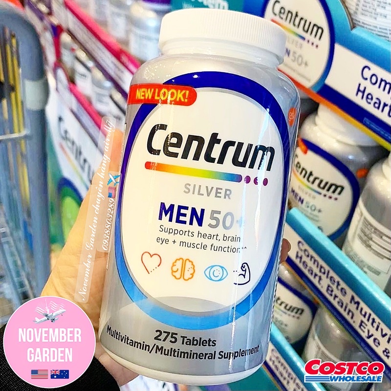 Centrum Silver Men 50+ 275 viên Vitamin dành cho Nam trên 50 tuổi