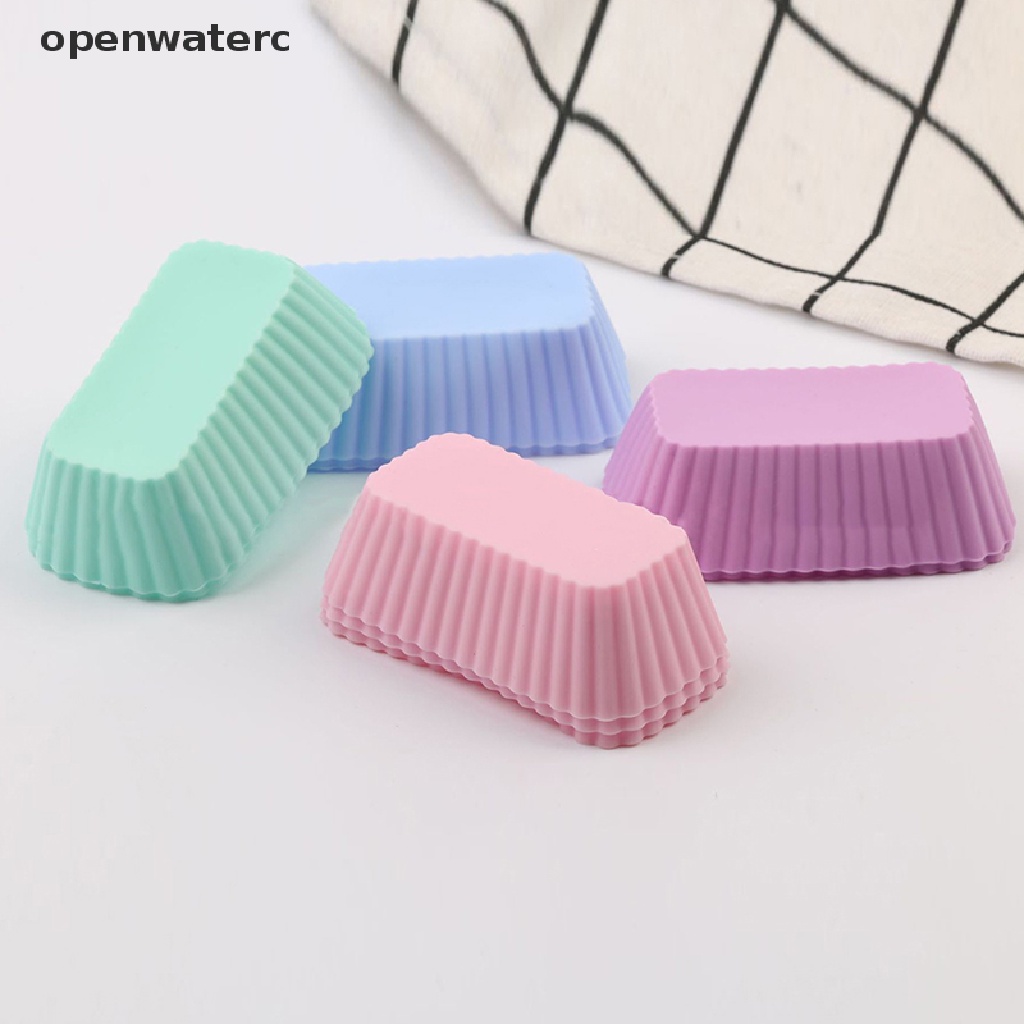 Bộ 5 Khuôn Silicone Làm Bánh Muffin Hình Chữ Nhật Tiện Dụng