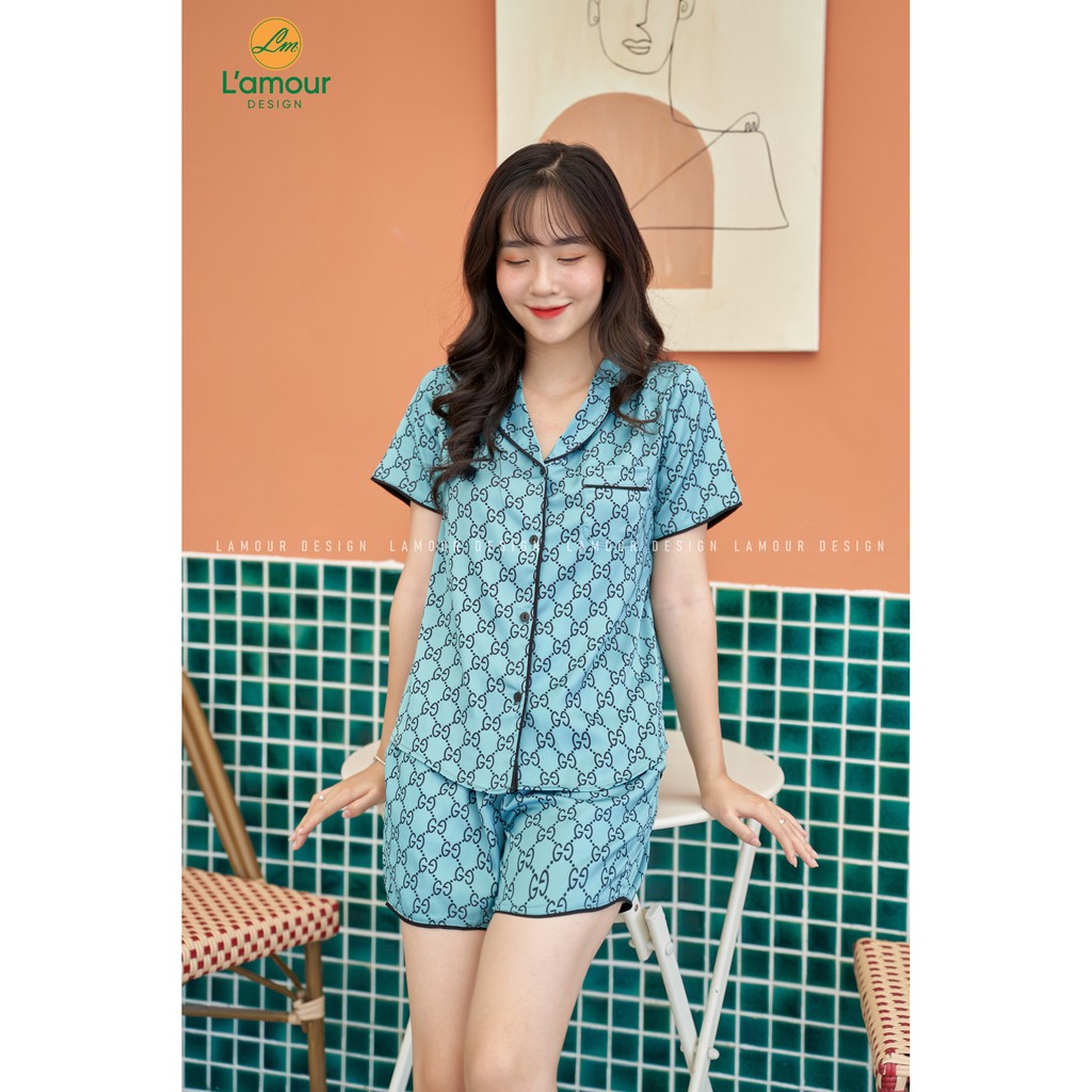 Bộ Lụa Gucci Xanh - Đùi