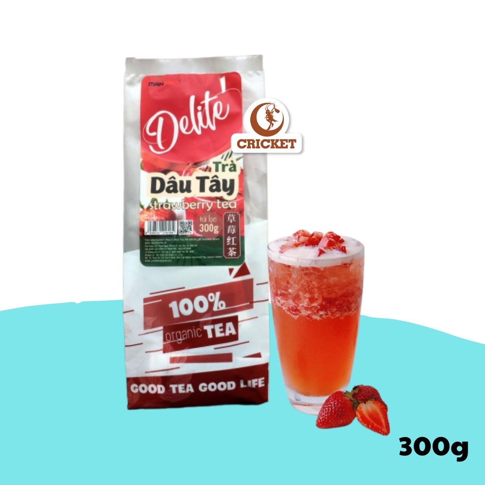 Trà Dâu Tây Túi Lọc CAO CẤP DELITE (300g) _ Nguyên liệu pha chế Trà Sữa nhanh &amp; thơm ngon tuyệt hảo