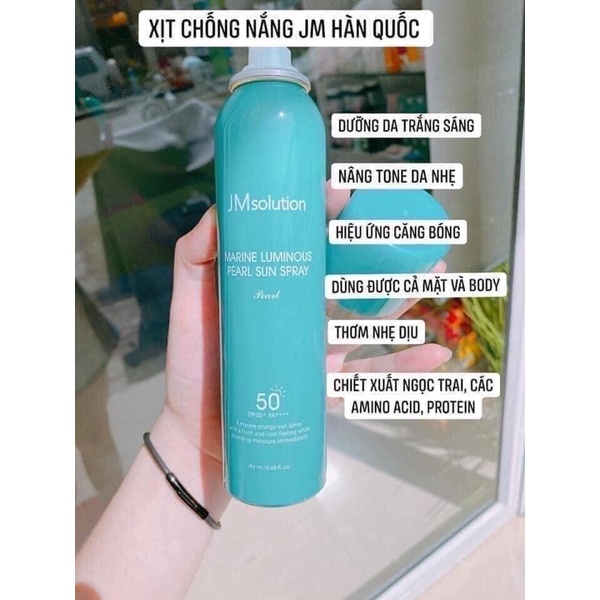 Hàn-Xịt chống nắng Body JM Solution Marine Luminous Pearl Sun Spray SPF50+PA++++180ml