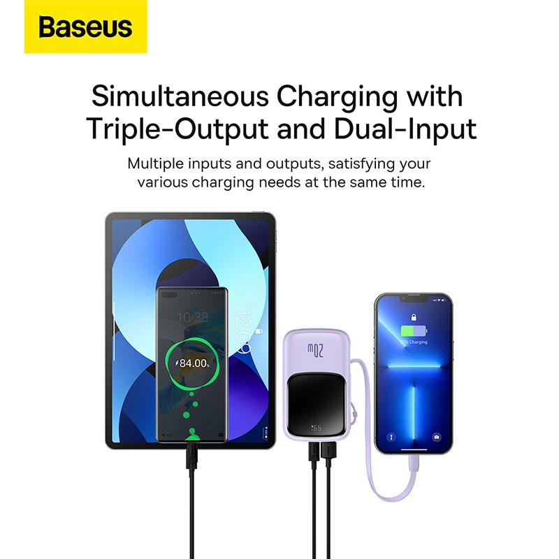 Pin dự phòng tích hợp cáp sạc Baseus Q Pow Digital Display 10,000mAh