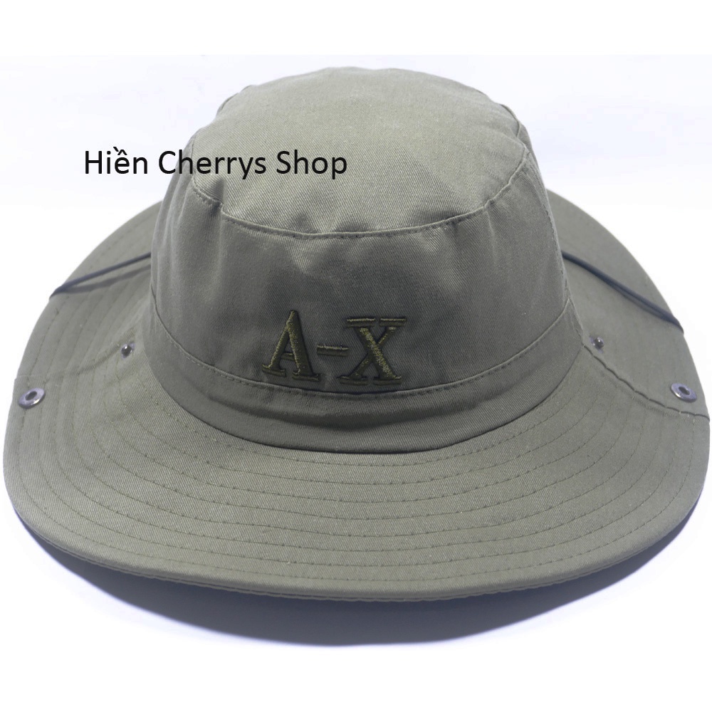 [ Nhiều mẫu ] Nón tai bèo nam vành rộng 8,5 cm thêu chữ A-X kết hợp vải cotton tốt mềm mại