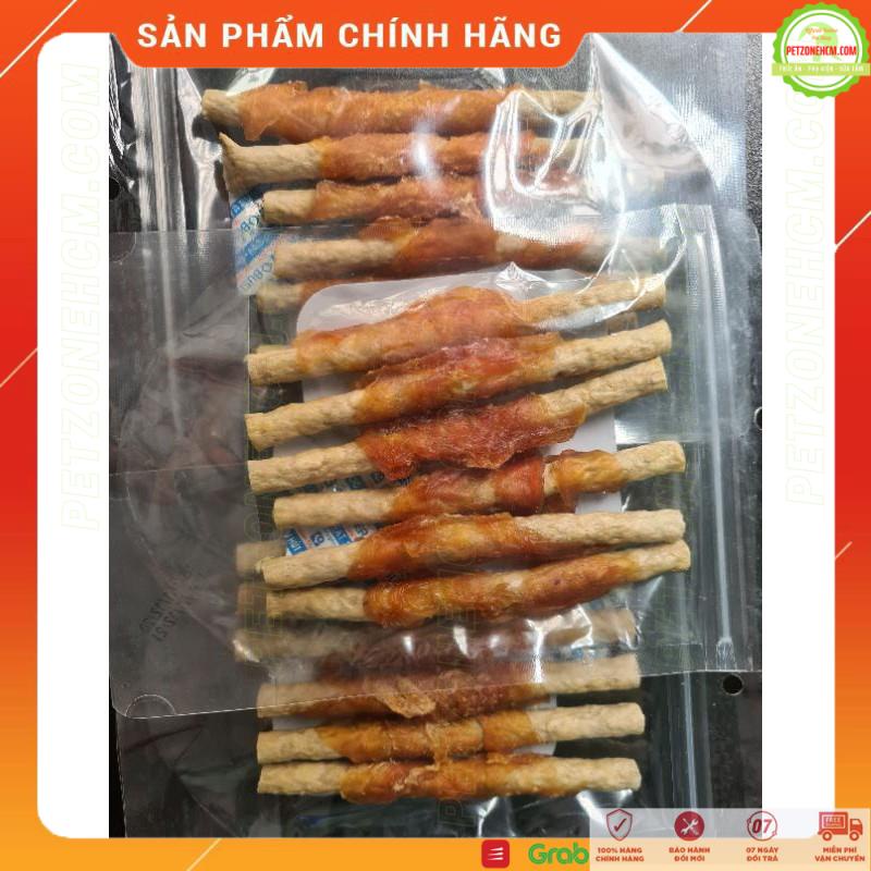 Xương gậm da bò quấn thịt 🦮 FREESHIP 🦮 Pet Snack THT MS: 966 6 cây | bánh thưởng xương gậm da bò sạch răng cho chó cún