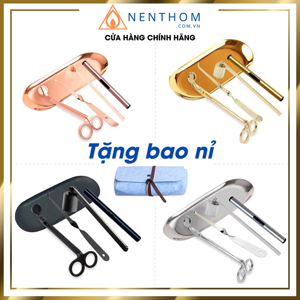 Bộ Phụ Kiện Chuyên Dụng Chơi Nến Thơm 4 Món (Loại 1) - Chăm Sóc Nến Thơm Hoàn Hảo