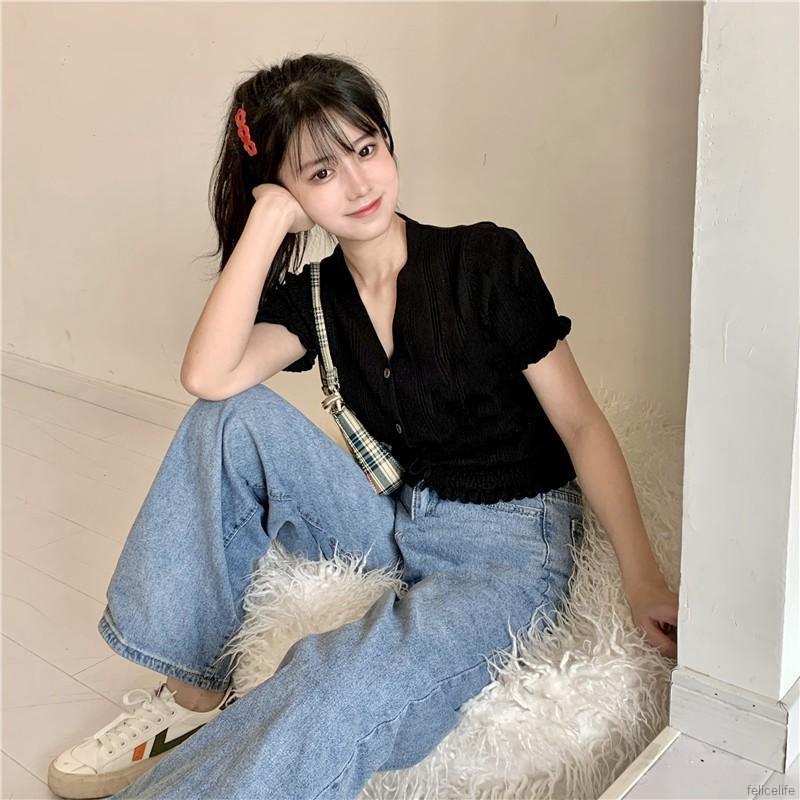 Áo Len Cổ Chữ V Thời Trang Dành Cho Nữ